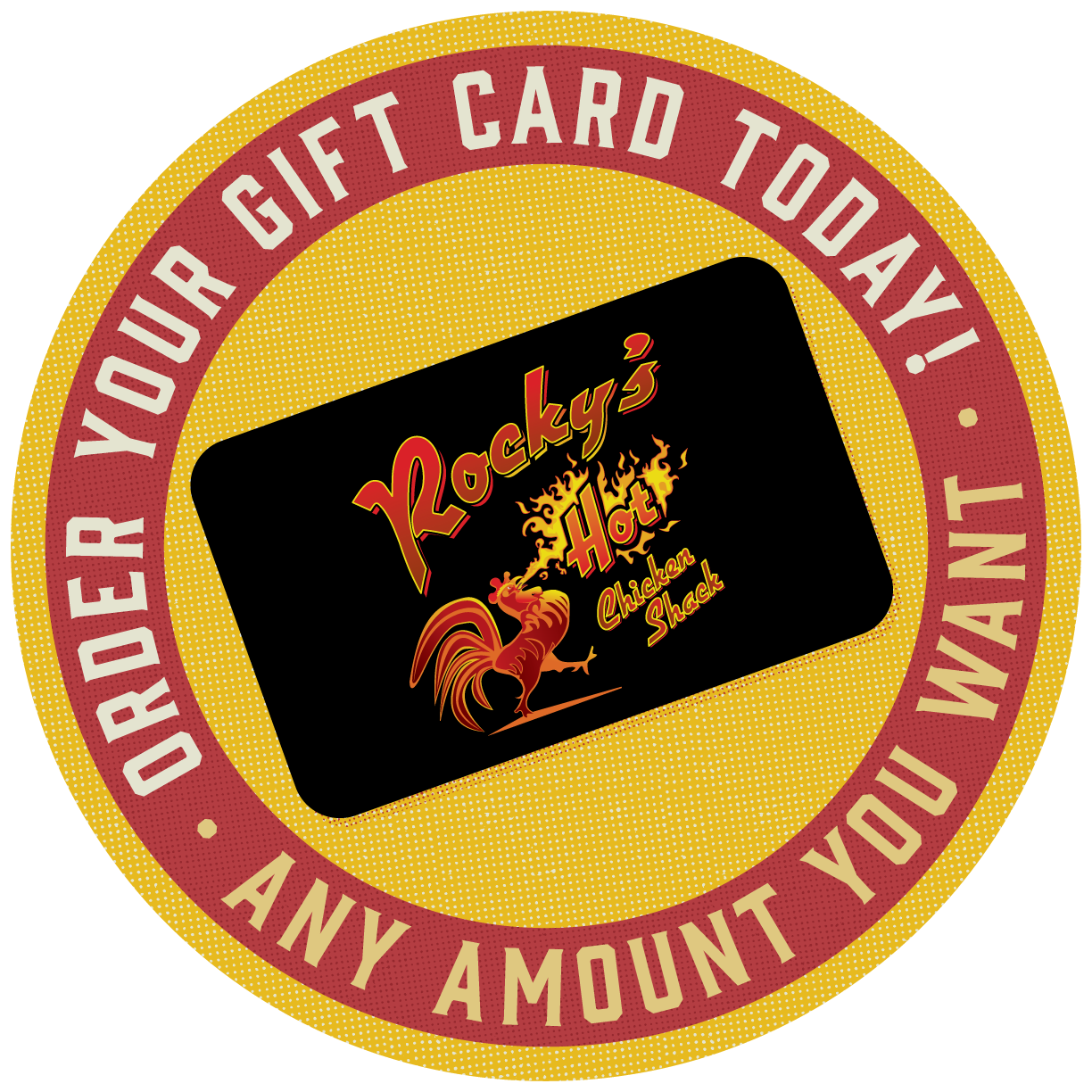Gift Card Sent via USPS Rocky's Hot Chicken Shack