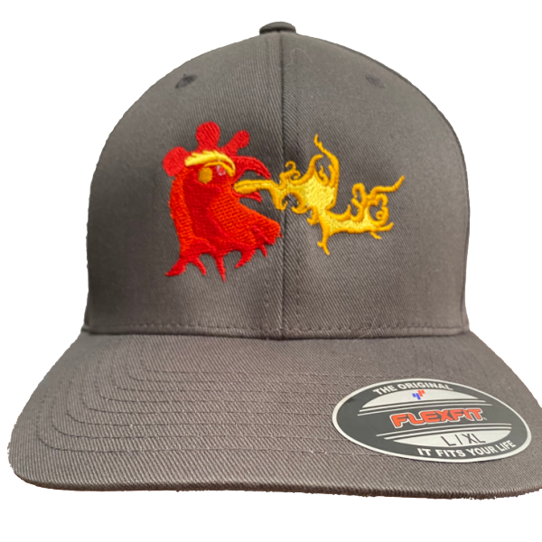 Flexfit Hat Gray - Rocky\'s Hot Shack Chicken